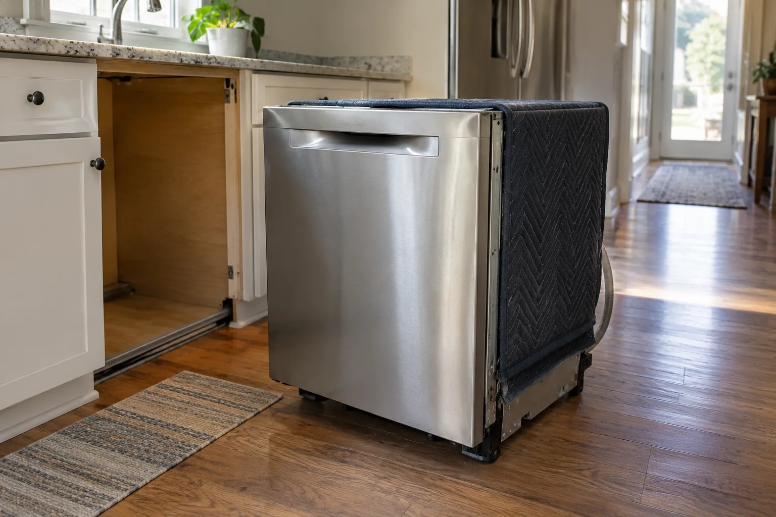 Appliance and access detail for dishwasher removal