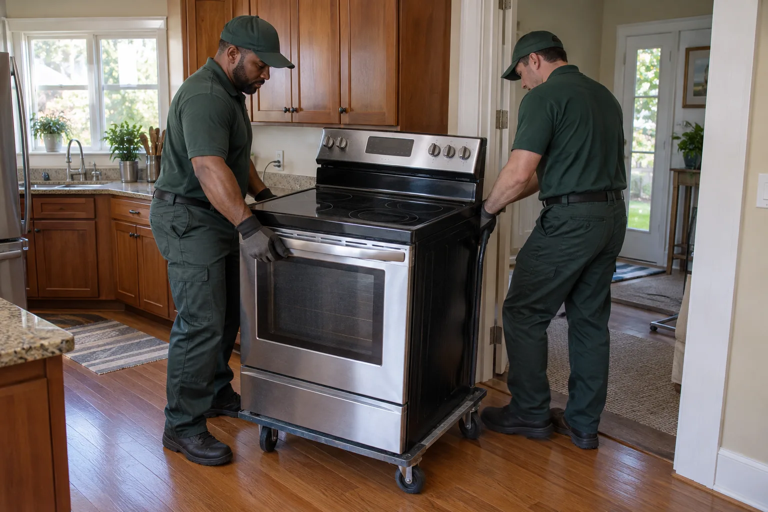 Oven & Stove Removal preparation at a home